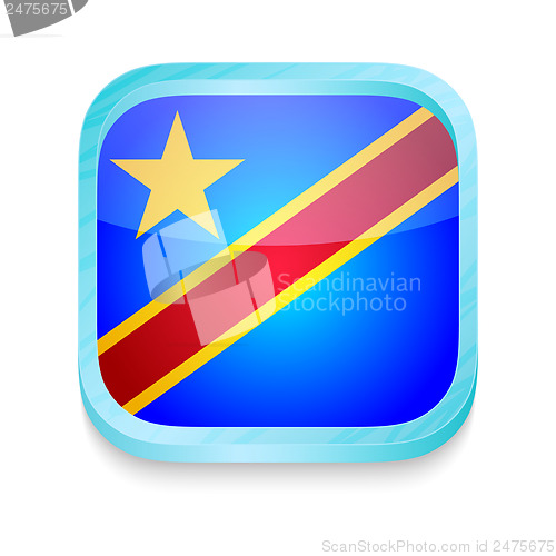 Image of Smart phone button with Democratic Republic of Congo flag