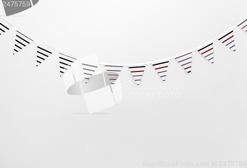 Image of Black and white bunting decorating a wall