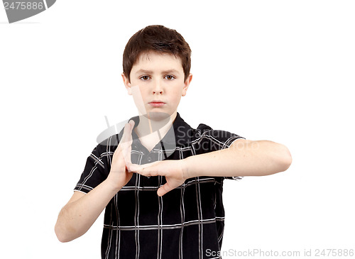 Image of teenager gesturing time-out