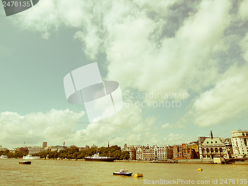Image of Retro looking River Thames in London