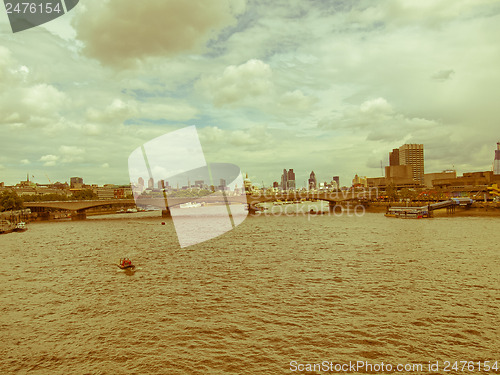 Image of Retro looking River Thames in London