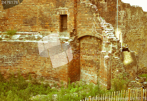 Image of Retro looking Roman Wall, London