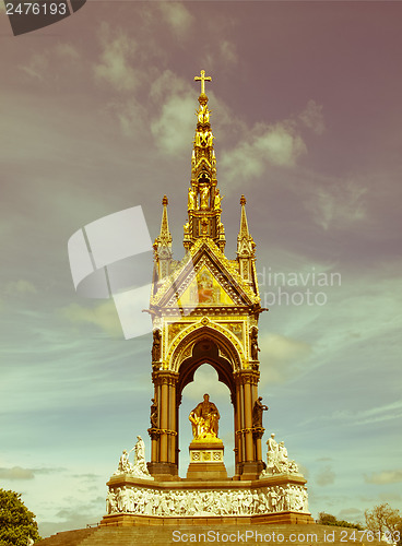 Image of Retro looking Albert Memorial, London