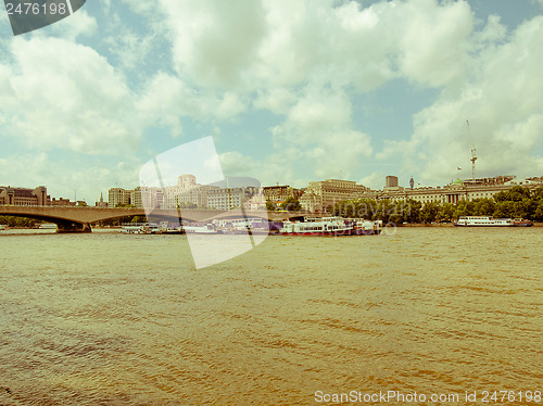 Image of Retro looking River Thames in London