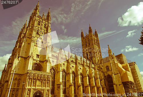 Image of Retro looking Canterbury Cathedral