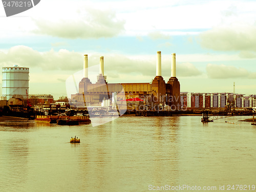 Image of Retro looking London Battersea powerstation