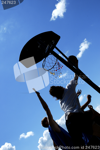 Image of silhouettes of the street basketball