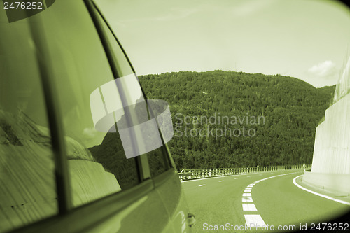 Image of Car mirror reflection