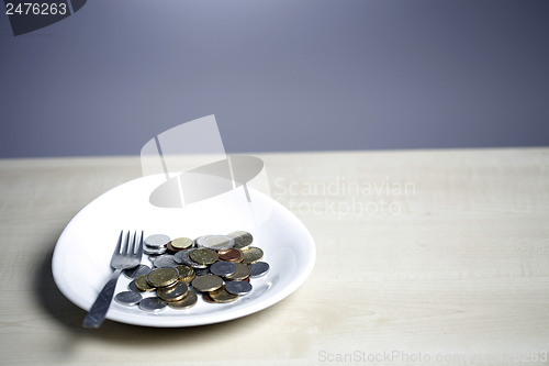 Image of Coins on a plate