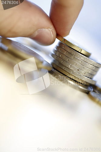 Image of Towers of euro coins