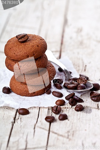 Image of chocolate cookies and coffee beans 