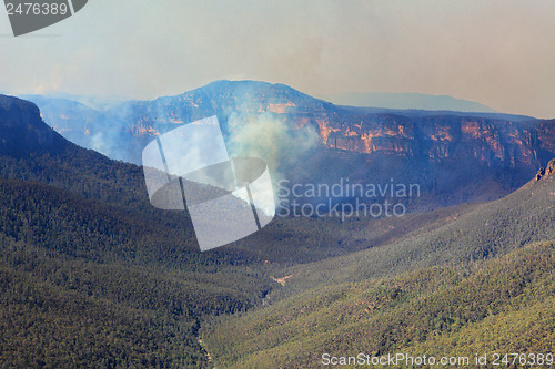 Image of Fires burning in Grose Valley Blue Mountains