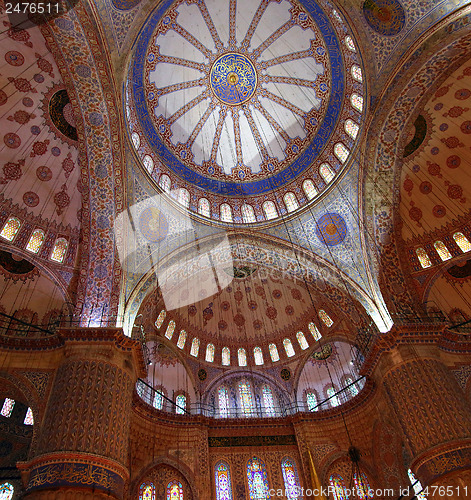 Image of sultanahmet mosque interior in istanbul