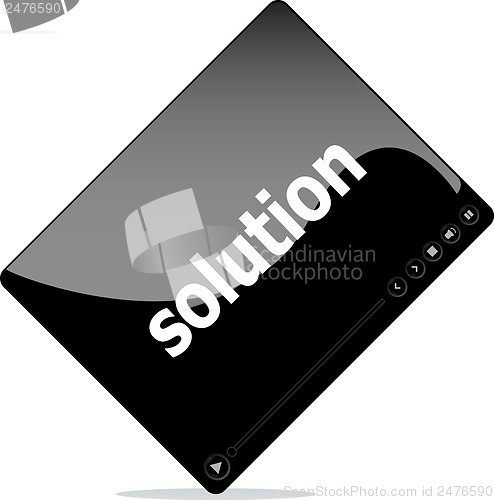 Image of Video media player for web with solution word