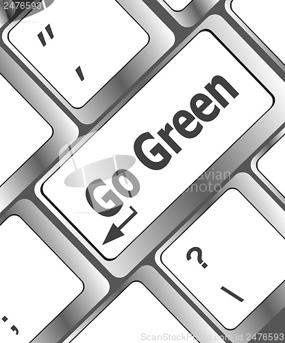 Image of A keyboard with a key reading Go Green