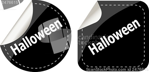 Image of Happy Halloween round stickers set