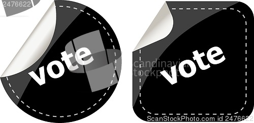 Image of stickers label set business tag with vote word