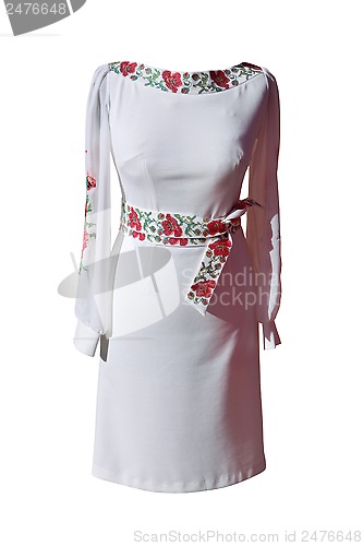 Image of Ukrainian dress on white background