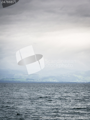 Image of Lake Bodensee on rainy day