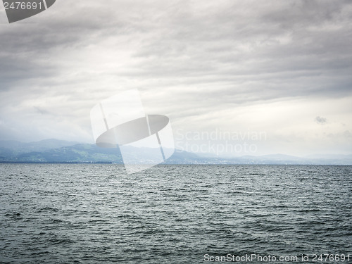 Image of Lake Bodensee with dark clouds