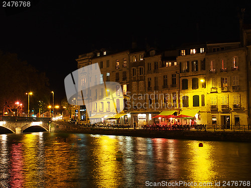 Image of Bayonne, october 2013, Nive riverside at night, France