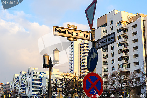Image of Signpost with waymark in Berlin