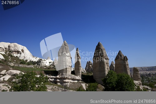 Image of Fairy chimneys rock formations in Cappadocia