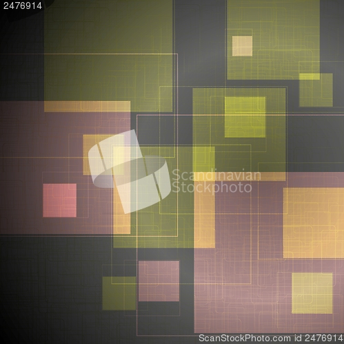 Image of Abstract tech squares vector design