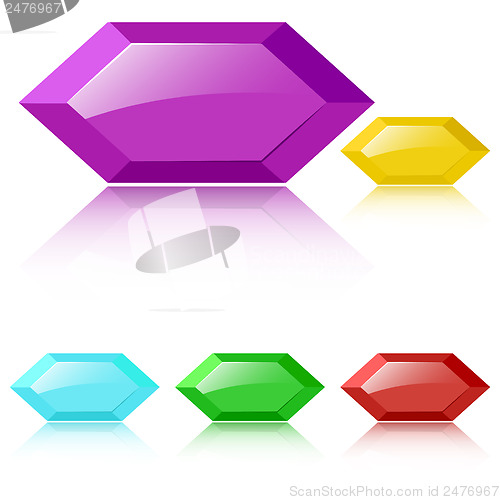 Image of Vector glossy faceted gemstones