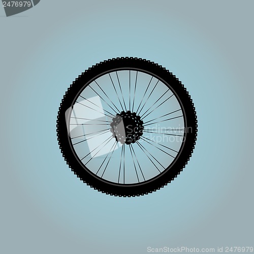 Image of silhouette of a bicycle wheel