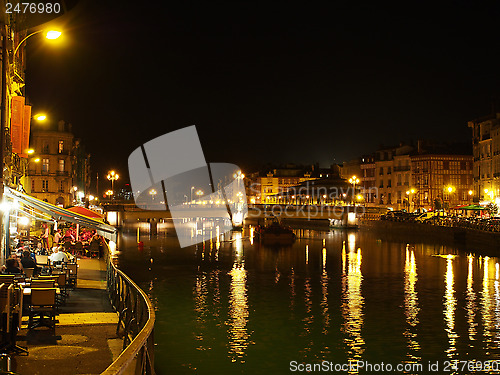 Image of Bayonne, october 2013, Nive riverside at night, France