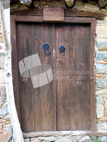 Image of Brown door. Fikardou. Cyprus