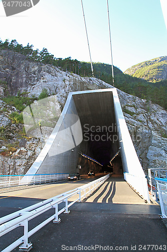 Image of The Hardanger bridge - tunnel portal