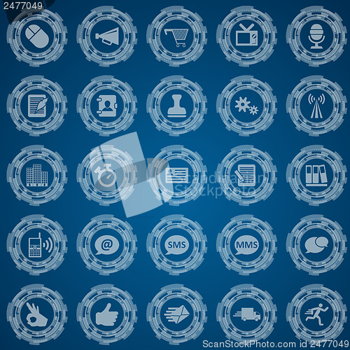 Image of Office and communication icon set