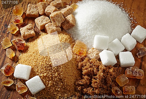 Image of various types of sugar
