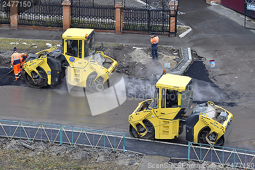 Image of Special equipment on road repair. Skating rink