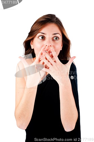 Image of Pretty girl closing mouth