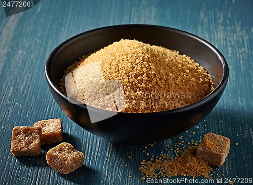 Image of Cane sugar in a black bowl