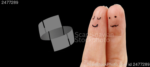 Image of White hand on black
