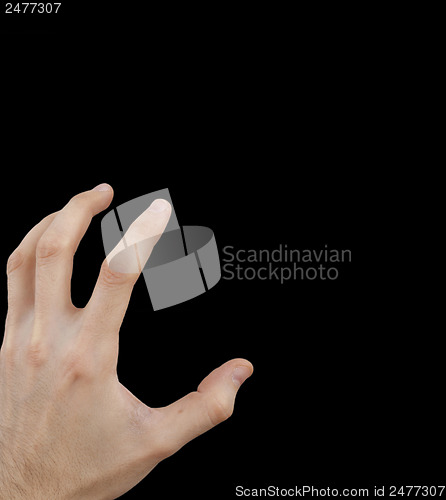 Image of White hand on black