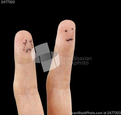 Image of White hand on black