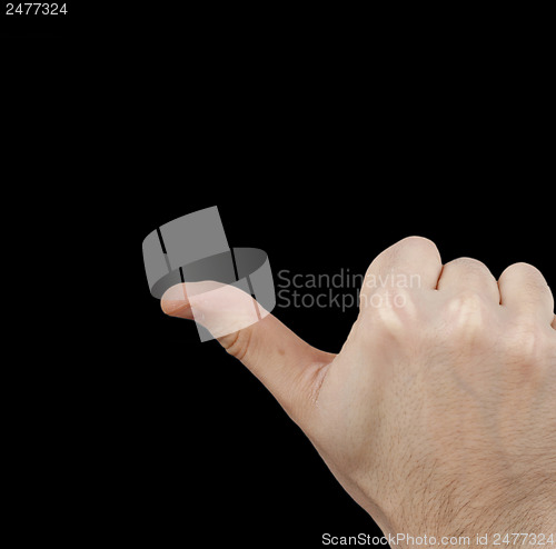 Image of White hand on black