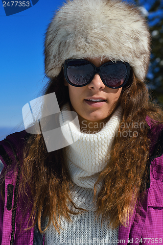 Image of happy woman at winter