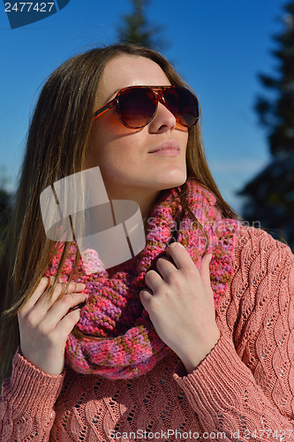 Image of happy woman at winter