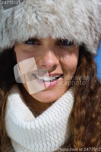 Image of happy woman at winter