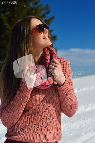 Image of happy woman at winter