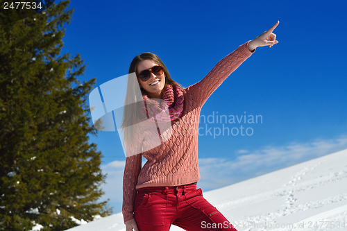 Image of happy woman at winter