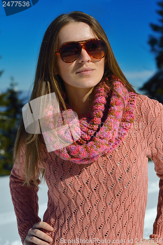 Image of happy woman at winter