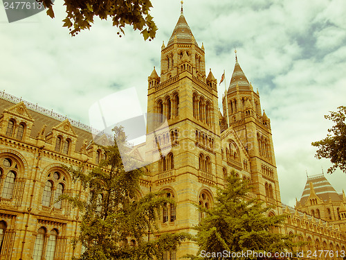 Image of Retro looking Natural History Museum, London, UK