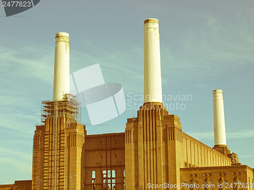 Image of Retro looking Battersea Powerstation London